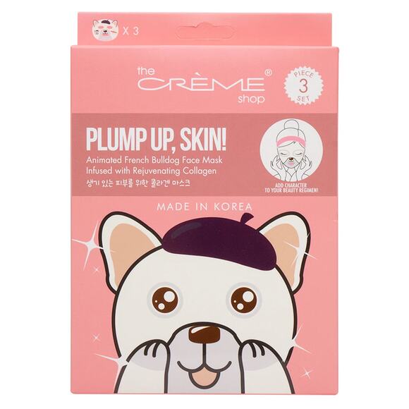 The Crème Shop Klean Beauty Animated French Bulldog Face Masks*Pack of 3 - Picture 1 of 1